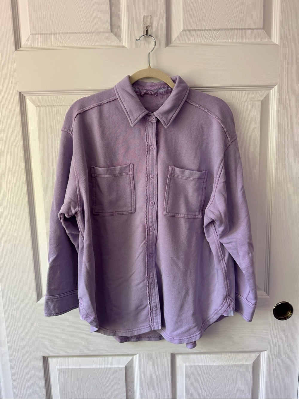 aerie Lavender Oversized Button-Up Shacket